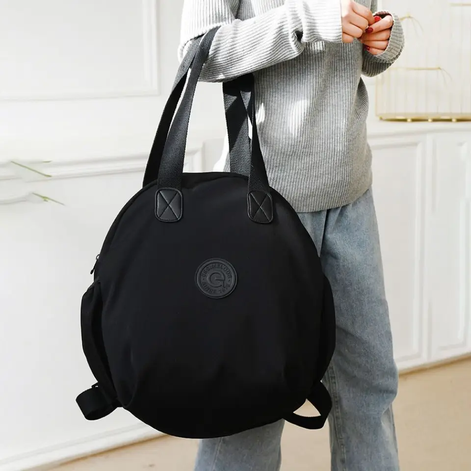 Veľká kapacita cestovný batoh retro módny štýl Oxford Cloth Schoolbag Black Rucksalk