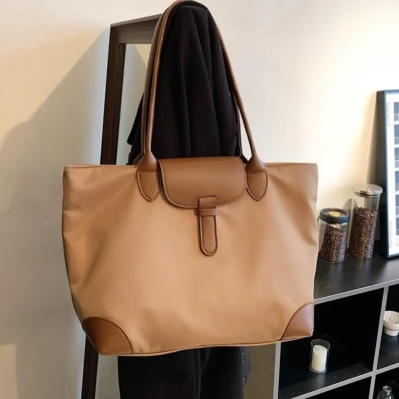 Veľká kapacita príležitostné nylonové tašky pre ženy čierna hnedá khaki taška na rameno študent práca cestovanie nákupné kabelky