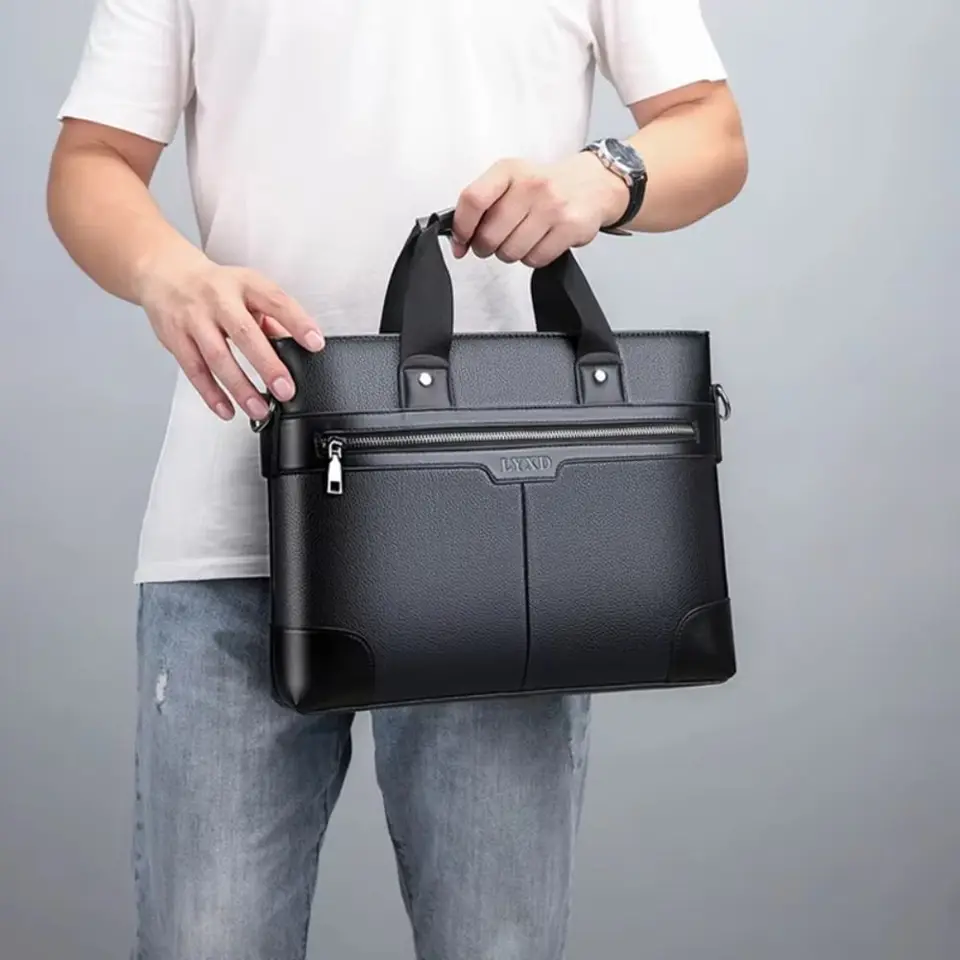 Veľká kapacita PU kožená aktovka Oxford Tričový organizátor Podnikové dokumenty BAG Multifunkčný vodotesný vrecko na laptop