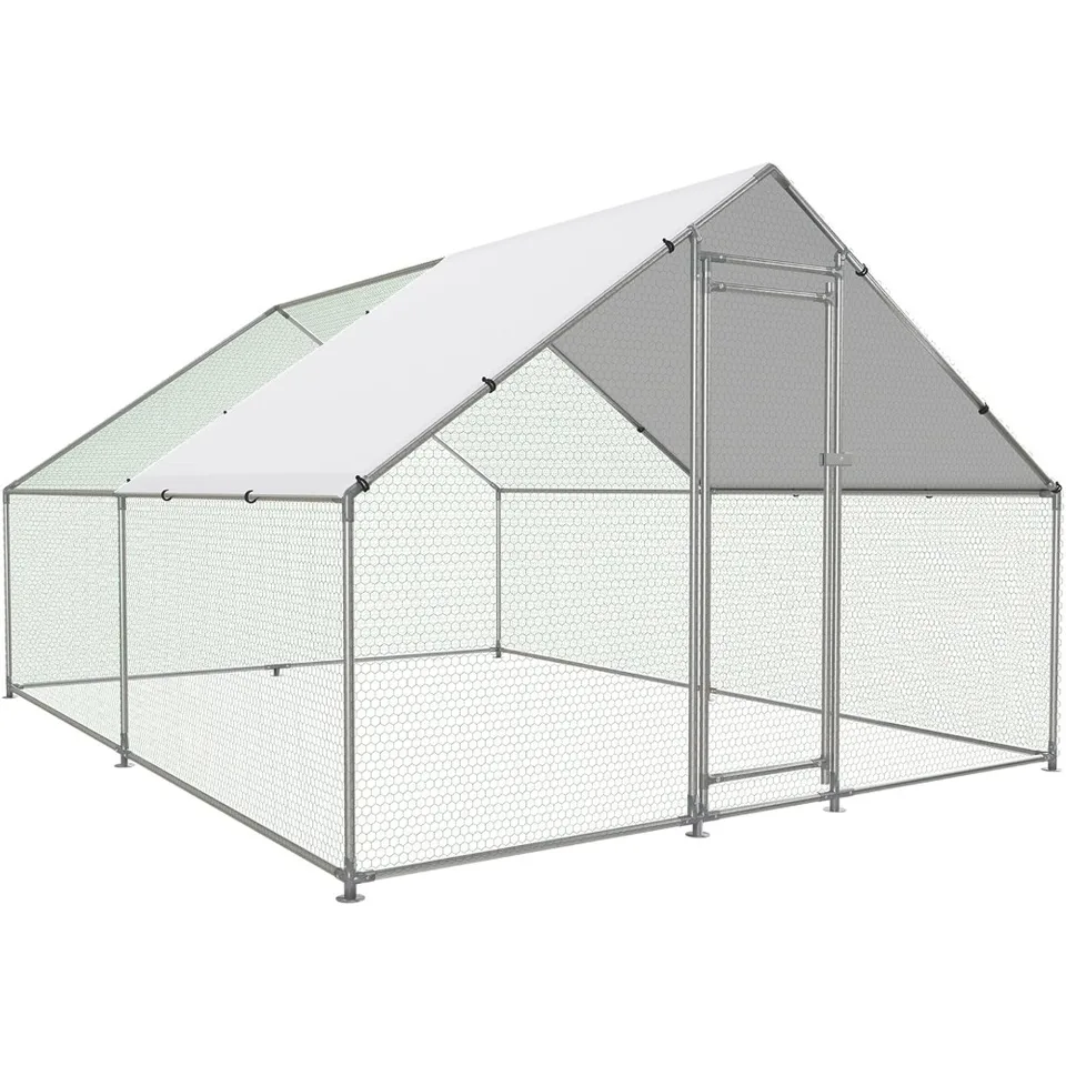 Veľká kovová kuracie mäso Coop Walk-in Hydine Cage s vodárenským residentom a proti UV krytom kačacie králičie mačacie dom s klietkou v tvare veže
