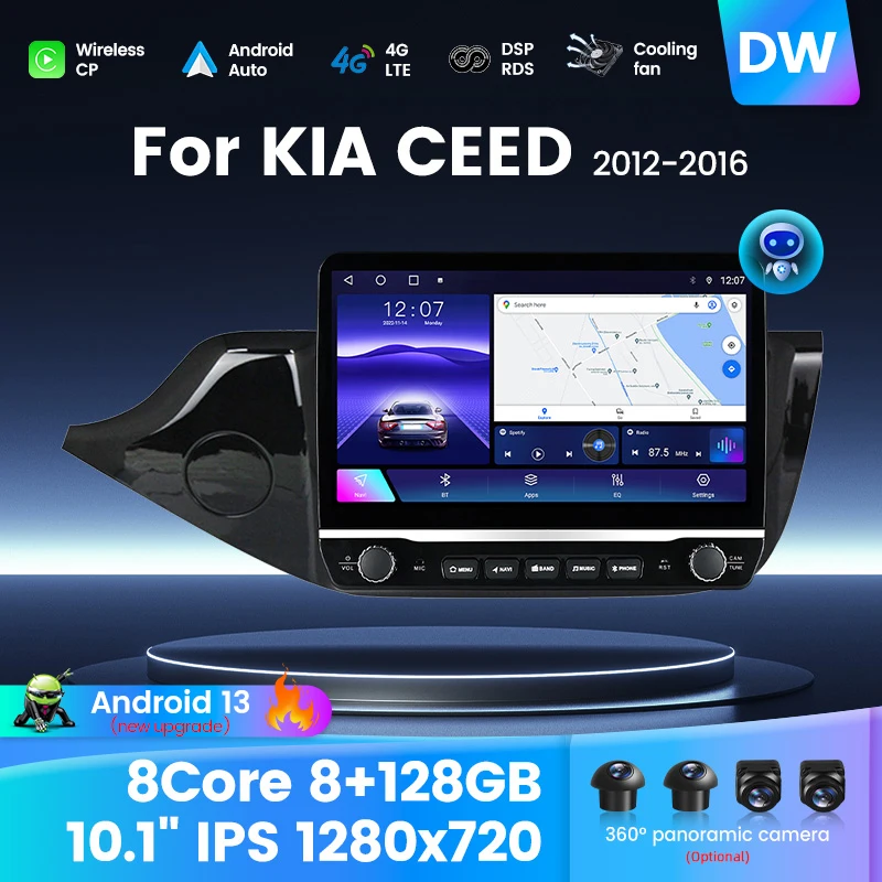 Veľká obrazovka 10.1 '' Car Radio Android Car-Play Auto pre Kia Ceed 2012- 2016 Multimedia Video Player Head Unit GPS Navi Stereo 4G