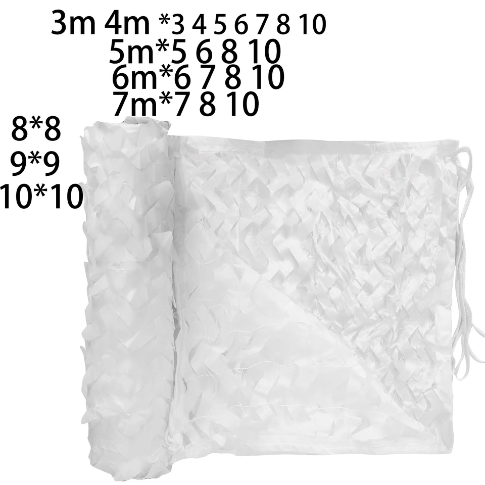 Veľká sieťová sieťka bieleho slnečného tieňa 4m*4 5 6 7 8 10 5x5 6x6 7*7 8x8 10x10 maskovací sieť