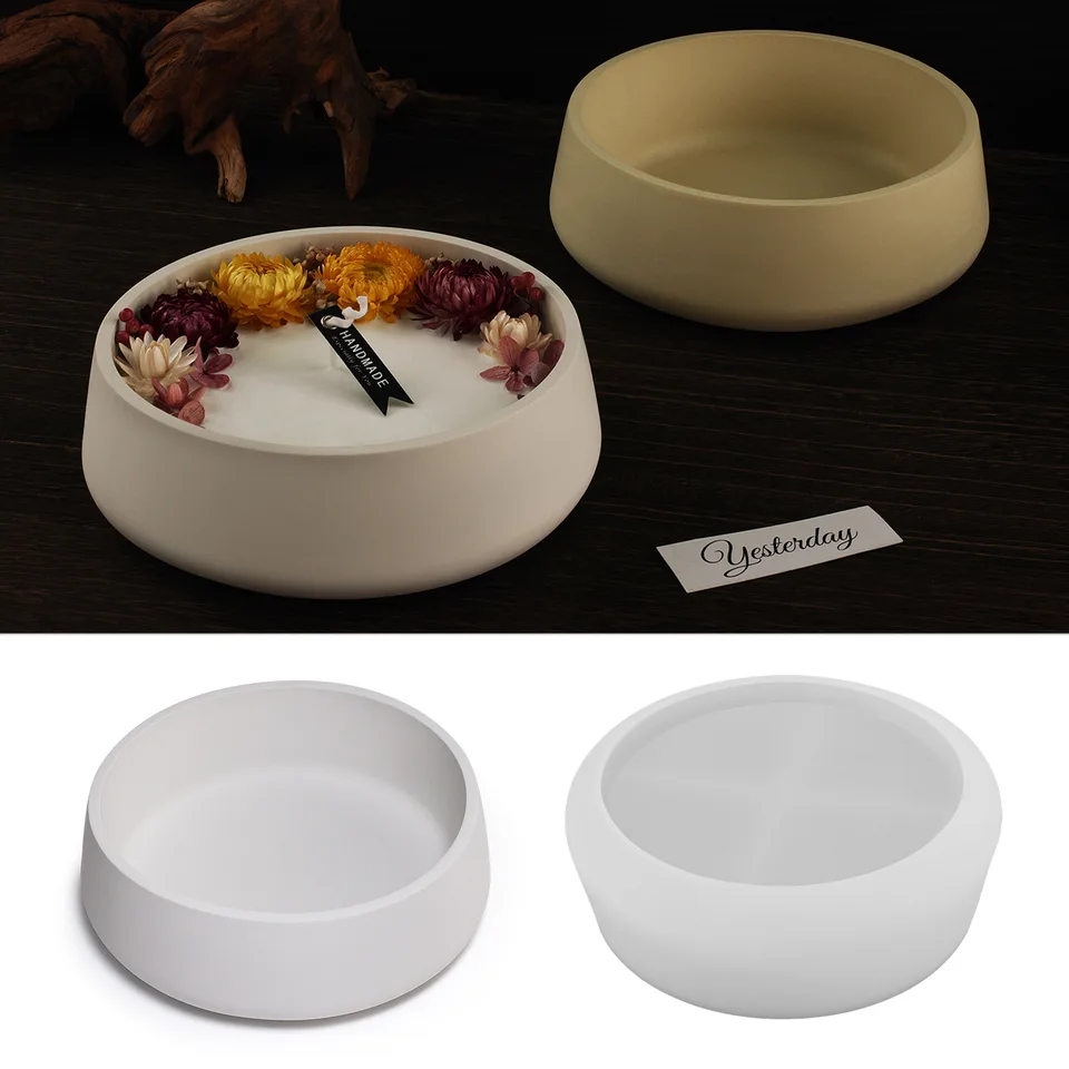 Veľká skladovacia miska Silikónová forma DIY Epoxidová živica Sadrová cementová sviečka šálka Forma Fish Nanad Flow Cantainer Forms