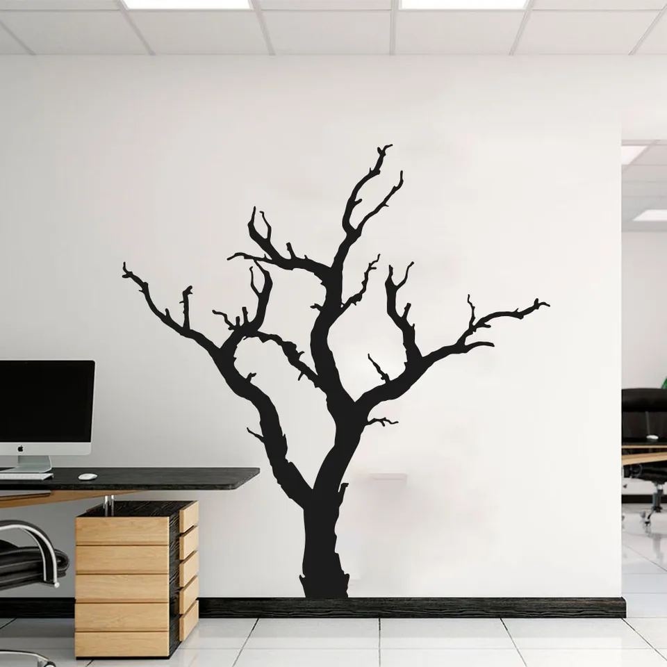 Veľká strašidelná strašidelná mŕtva stromová nálepka obývacia izba detská izba Pobočka les divočiny divočina Woodland Wall Decal Spálňa Vinyl Home Decor