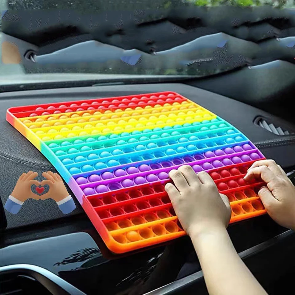 Veľká veľkosť 30 cm dúhový fidget hračky push bublina anti stres hračky Autizmus potrebuje šupinatý stresový reliéver hračky pre deti