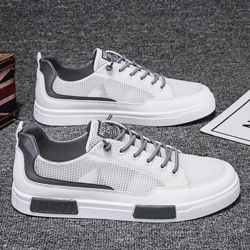 Veľká veľkosť 46 Men topánky Summer sieťoviny Vulkanizované priedušné chôdza Športové topánky pre mužov Plochne tenisky módne skateboarding topánky