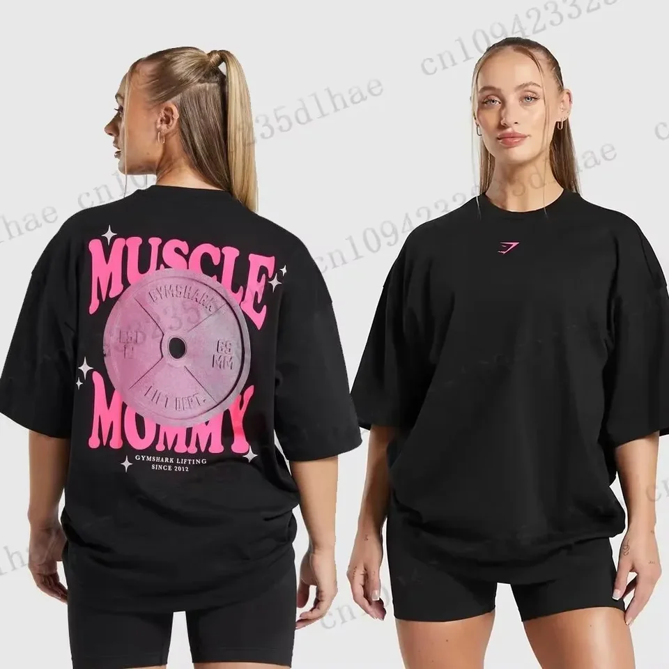 Veľká veľkosť európsky americký ženský svaly žralok Street Fitness Krátke rukávy Tričká Men Outdoor Training Šport bavlna Kid Top