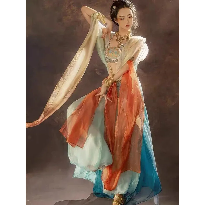 Veľká veľkosť festivalu arabská princezná cosplay kostýmy Ženy Indické brušné tanečné šaty Hanfu Blue Set Party Cosplay Fancy Outfit