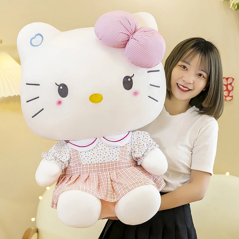 Veľká veľkosť Hello Kitty plyšové hračky sanrio roztomilé anime periférie film kt mačka plnené bábiky Soft