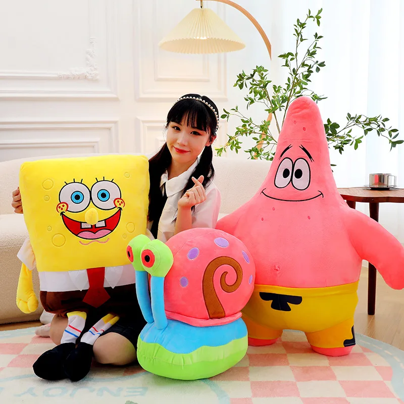 Veľká veľkosť roztomilý spongebob Patrick Star Plys Hrace s veľmi mäkkým objatím vankúša plnené karikatúry anime plyšy kawaii vianočné darčeky