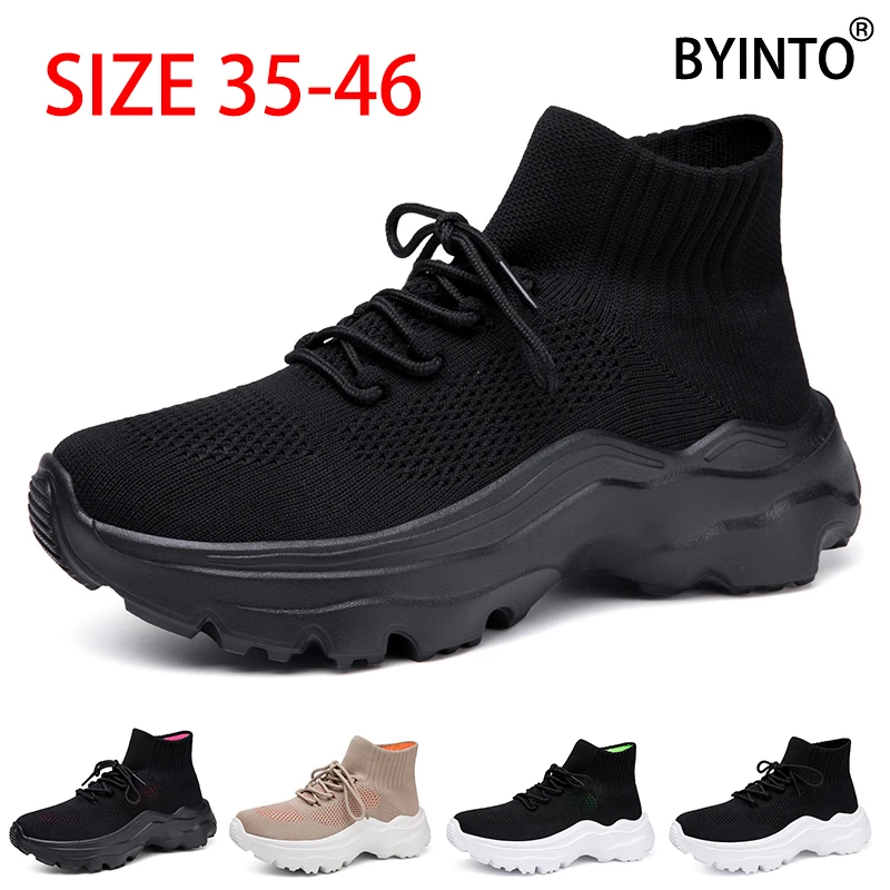 Veľká veľkosť vysoká top ženy tenisové športové topánky Platforma Chunky Sole Men tenisky Priedušné sieťové topánky Tenis Masculino Feminino