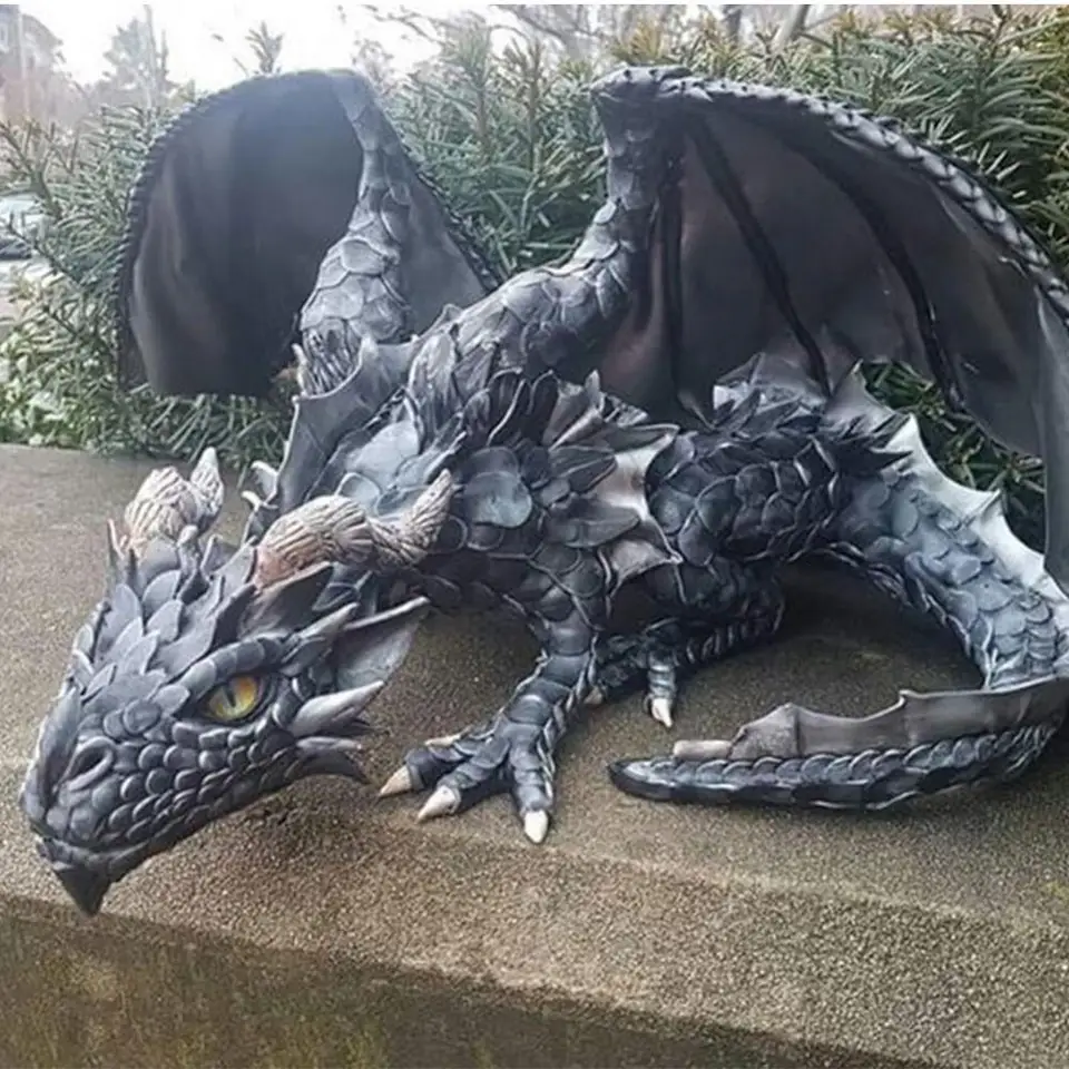 Veľké drepting Dragon Socha Outdoor Gard