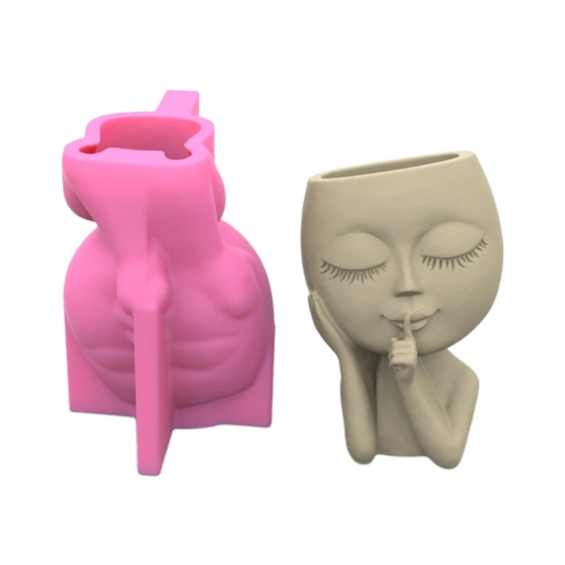 Veľké kvetinové kvetináče silikónové formy DIY Big Head Planter Epoxy Casting formy pre ručne vyrábané remeselné odlievanie sukulentné rastlinné remeslo