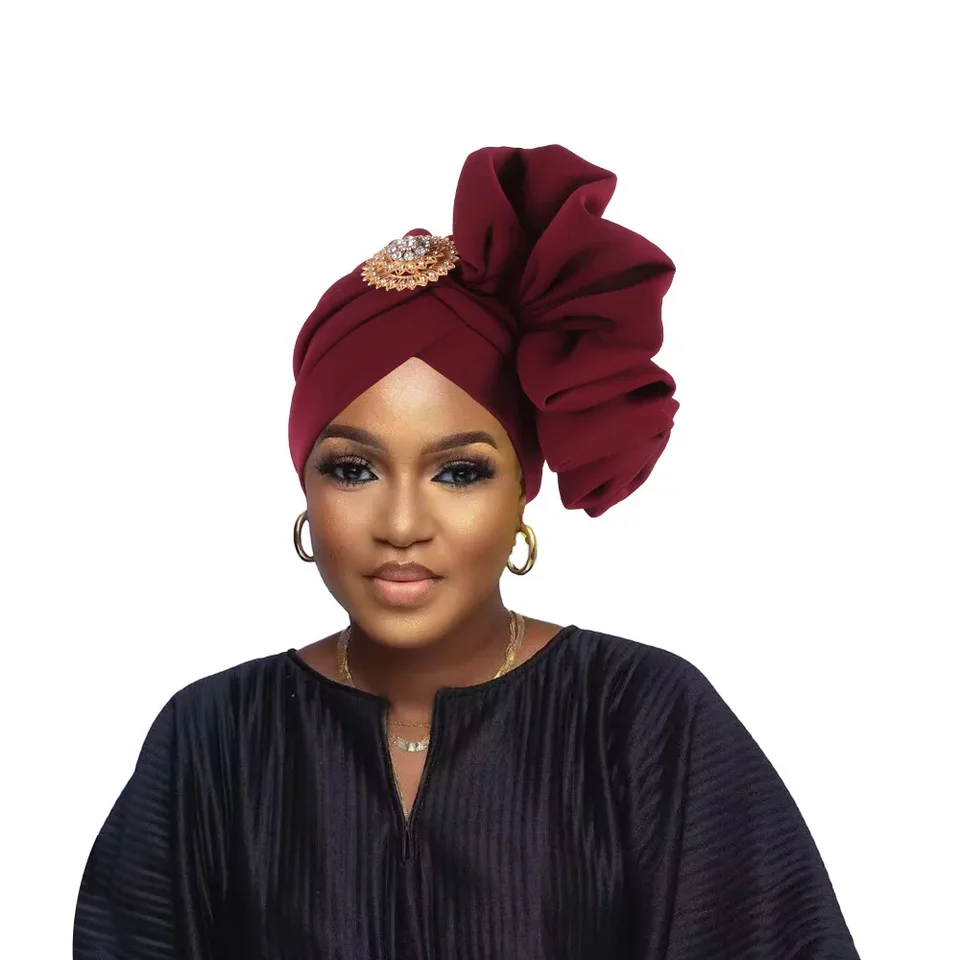 Veľké kvety Turbanové čiapky pre ženy moslimské pokrývky hlavy klobúk ženský zábal indickej čiapky Turbante Mujer African Headwraps