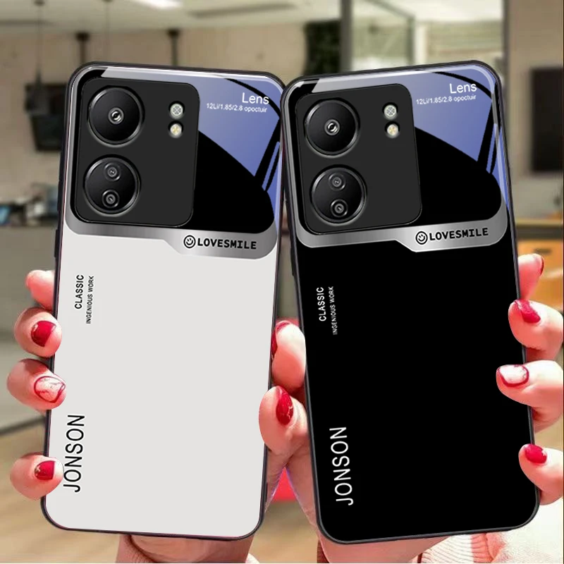 Veľké okno biele pre Xiaomi Redmi 13C Note13 12 Pro Plus 5G POZNÁMKA 9 13T PRO POCO X6 F5 F6 Čierne Temperované sklenené puzdro