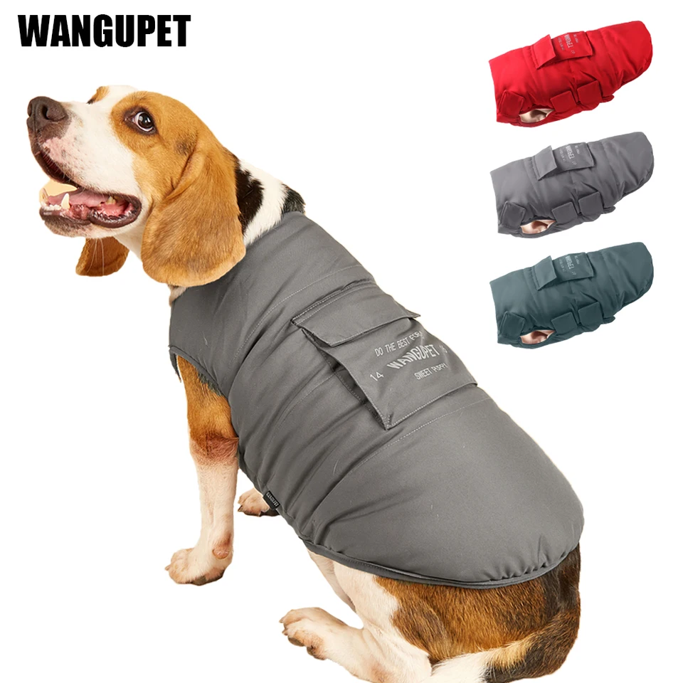Veľké psie oblečenie zahustené fleece lineried s teplým psom vesta bunda zimné vnútorné vonkajšie domáce zviera Waterpfof kabát francúzsky buldog labrador