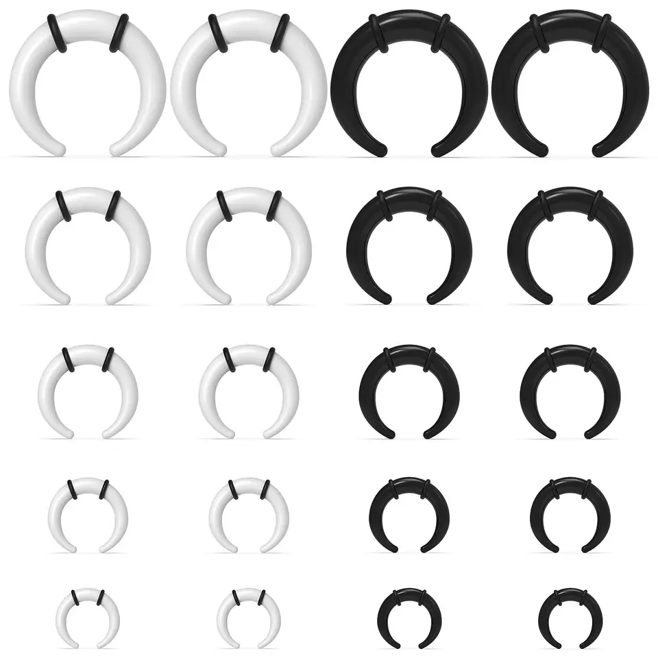 Veľké septum krúžky 14g 12g 8g 6g 4g akrylové zužujúce sa zužujúce sa meradlá uší rozťahujúce expandery šperky súprav