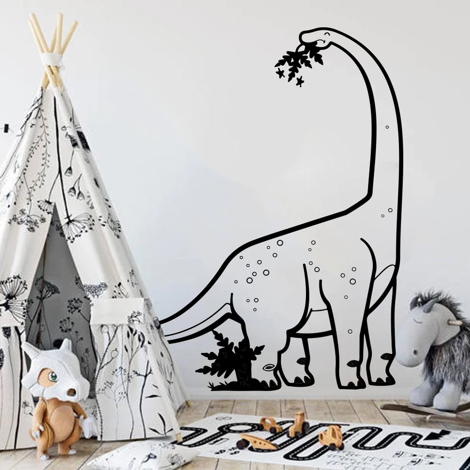 Veľký diplodocus dinosaurus múr s obtiskou chlapca izba v škôlke Jurassic Park T-Rex Dinosaur Animal Wall Sticker Detská izba vinyl 4092