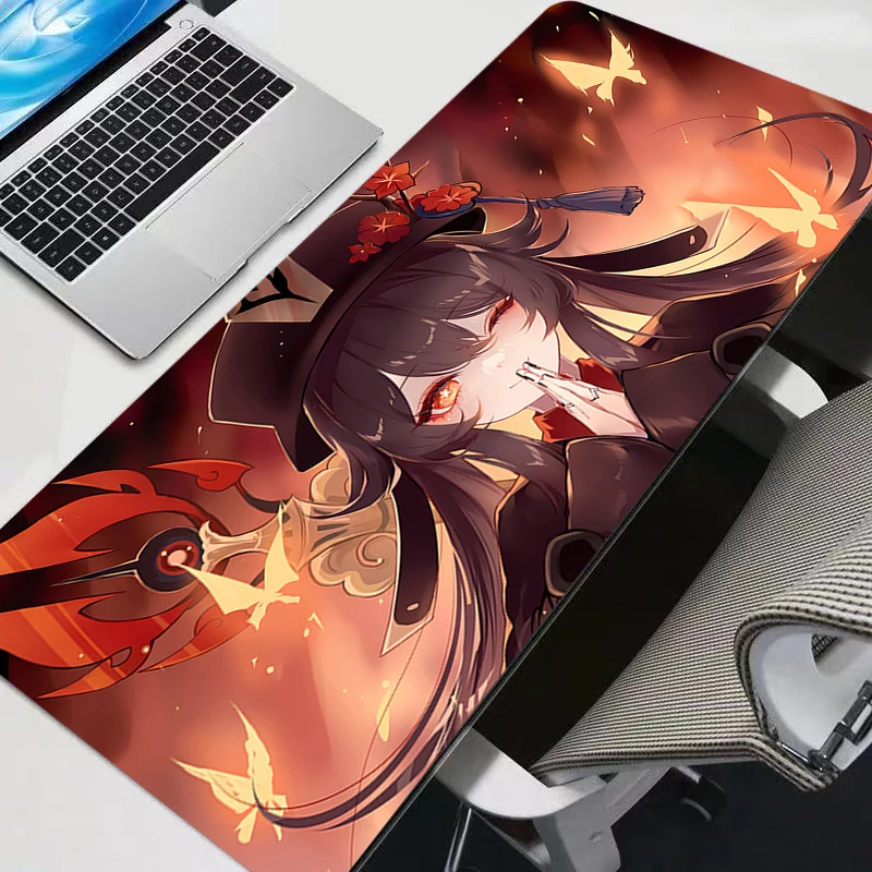 Veľký herný genshin náraz hu tao softvérové ​​podložky myši myš na myš počítač MousePad Mouse Desk Desk Desks pre počítačové klávesnice Matky stolové koberec