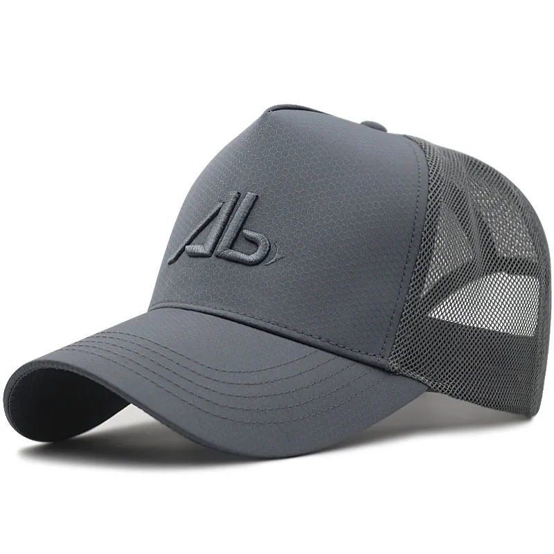 Veľký hlavný muž baseballové čiapky Summer Mesh plus kauzálne vrcholové klobúky 56-60 cm 62-68 cm nadmorské svapky XXL Snapbacks