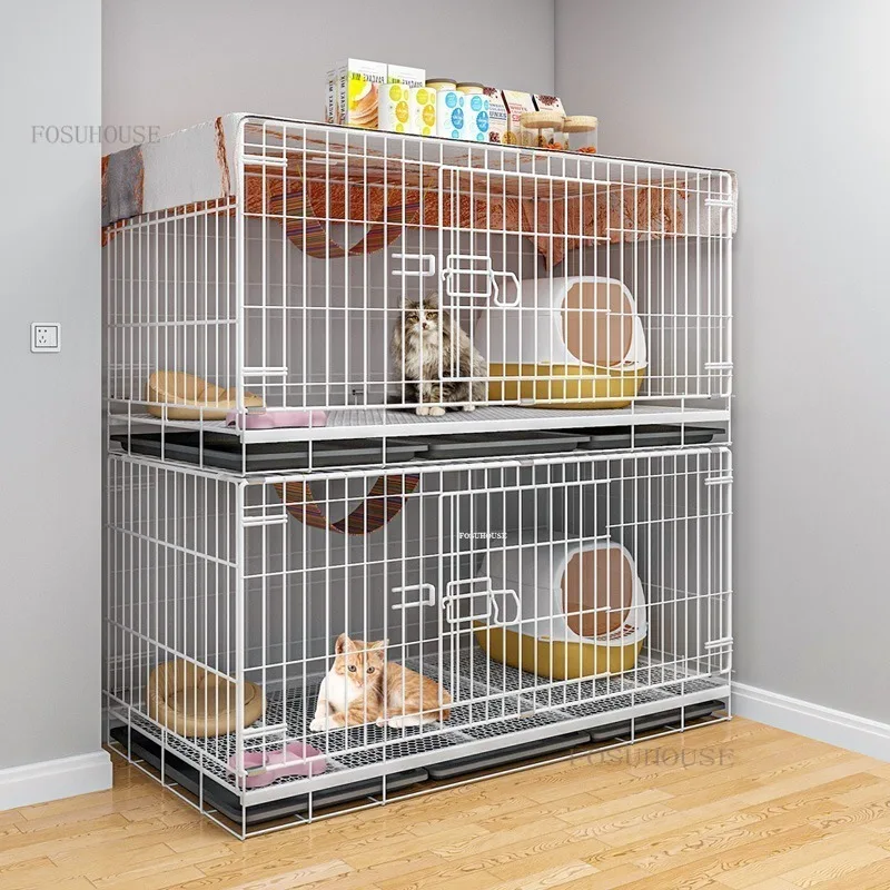 Veľký priestor luxusný domáci maznáčik pre mačky zložte mačiatko mačiatko klietka Domov obývacia izba Balkón Pet Villa Indoor Cat House s toaletou S