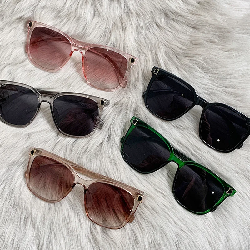 Veľký rámec Gradient UV Shades Shades Slnečné okuliare Nadmerná žena vintage štvorcové slnečné okuliare