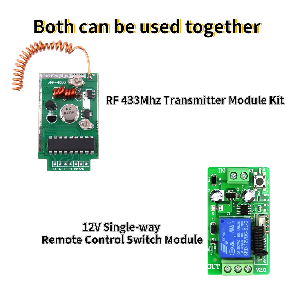 Veľký výkon 4 km bezdrôtového RF Modul diaľkového ovládača RF 433 MHz + Jednohodný prepínač diaľkového ovládača na spustenie ramena Arduino
