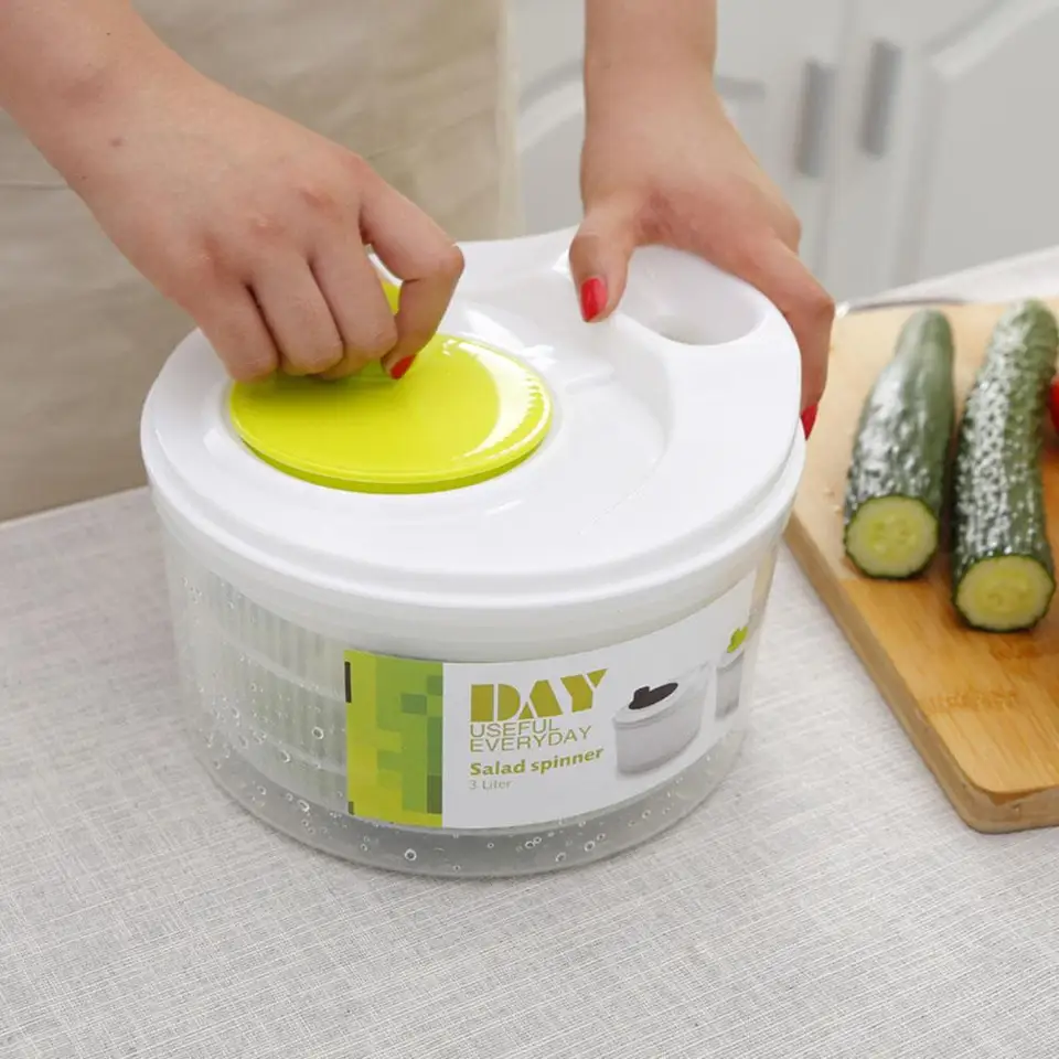 Veľký šalátový spinner s rýchlym suchým dizajnom vegetariánske sušičky Sada BPA Free Pump Spinner na čistenie a sušenie zeleniny zeleniny
