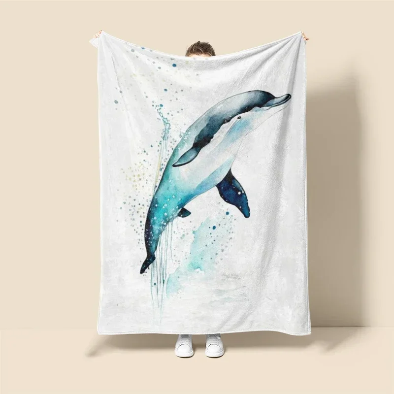 Veľryby oceánov domáca dekorácia plyšová pohovka prikrývka Anime zvieratá Bedspread postele Fluffy Mäkké prikrývky dekorácie Plaid Moderné
