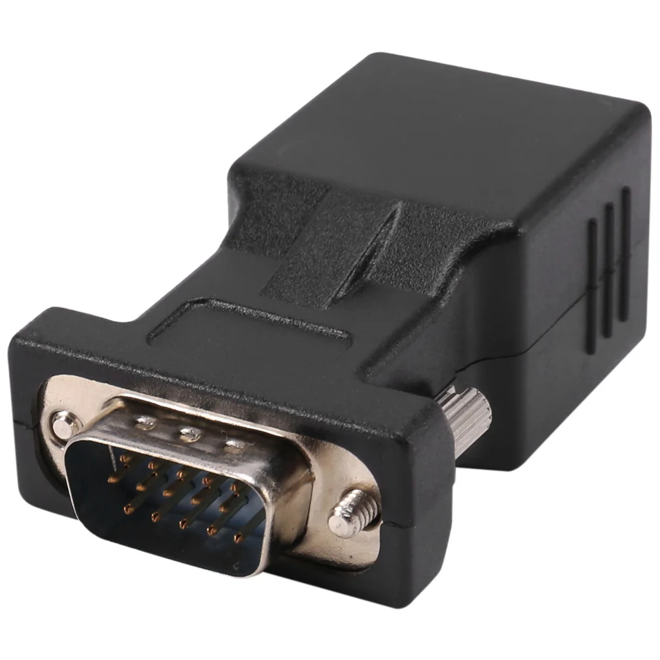 VGA Extender Muž do LAN CAT5 CAT6 RJ45 Sieťový kábel adaptér