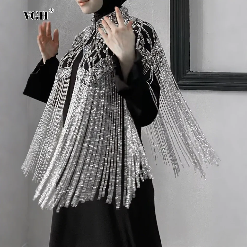 VGH LUXURY KRICKÉ ZASTAVENÉ SPRÁVANIE STRÁNKA Evening Cape pre ženy stojan na golier Patchingy Breading Čínsky štýl Cheongsam šál ženský nový