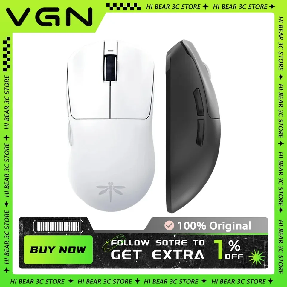 VGN Dragonfly F1 2.4g Wireless Mouse Paw 3395 Nabíjateľná herná herná myš FPS Light Hmotnosť prispôsobiť herné príslušenstvo