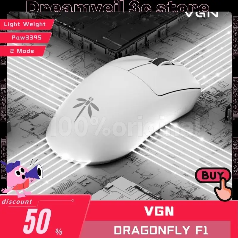 VGN Dragonfly F1 Pro Max Gaming Mouse Wireless 2 Režim Mouses F1 MOBA MOSTOU MOŽIŤ Ľahké paw3395 Long Palytime FPS GAS GIF GIF