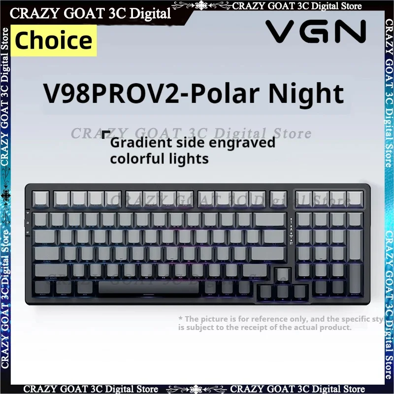 VGN V98 Pro V2 Mechanická klávesnica Tri režim káblové bezdrôtové Bluetooth Prispôsobené klávesnicu, plná klávesnica horúce odpojenia, Esports Games