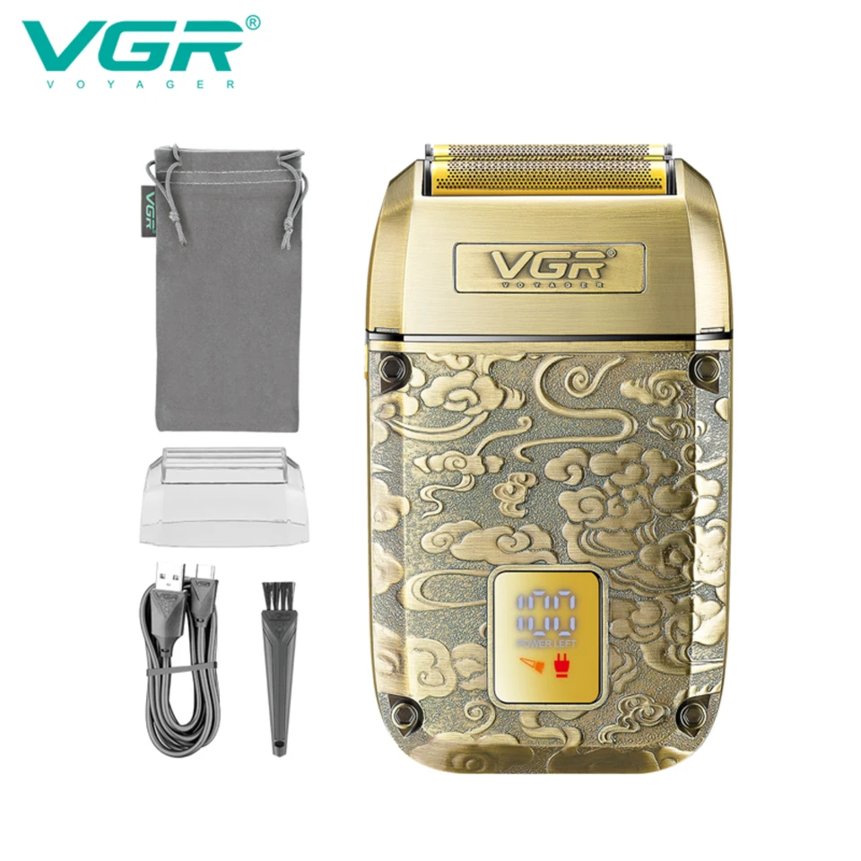 Vgr Shaver Professional Ealting Nabíjateľné bradavky LED brada Electric Razor Raproting Horen pre mužov V-336