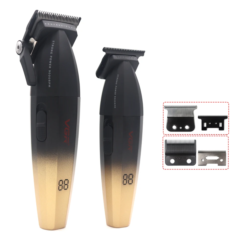 VGR V-003 V-906 Pánske zastrihávacie kovové zastrihávače Full Metal DLC Blade Ceramic Blade 9000RPM Profesionálny strih vlasov strih