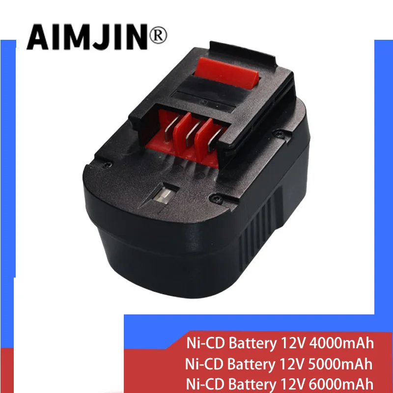 Vhodné na výmenu batérie Black & Decker, batérie, niklový vodík, A12，12V ， 4000 mAh ， 5000 mAh ， 6000 mAh