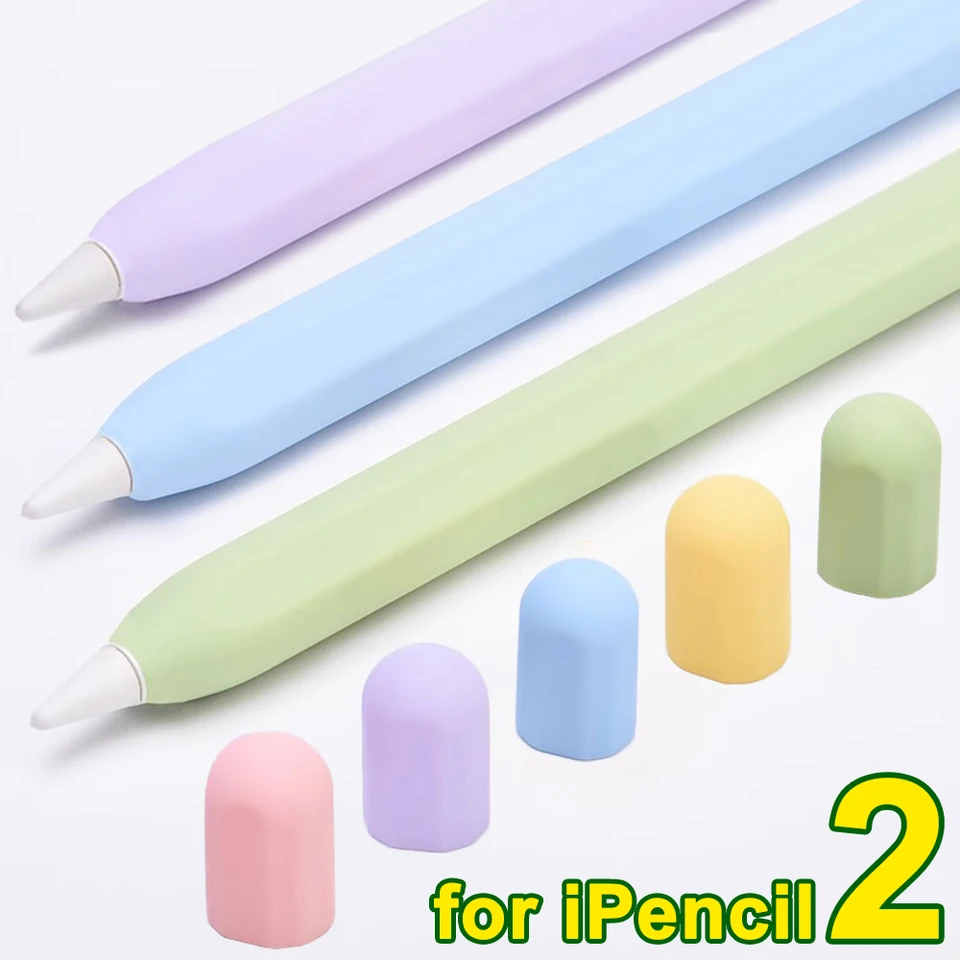 Vhodné pre Apple Pencil 2 Ochranné puzdro s 2 perami hrotmi proti šikanovaniu silikónových chráničov pre Ipencil 2. generácia