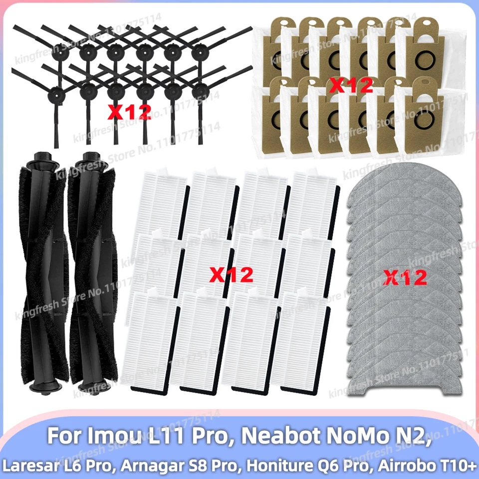Vhodné pre Imou L11 Pro, Neabot Nomo N2, Laresar L6 Pro, Arnagar S8 Pro, Honarch Q6 Pro Parts Hlavná kefa Hepa Filter Mop Dust Bag Dust