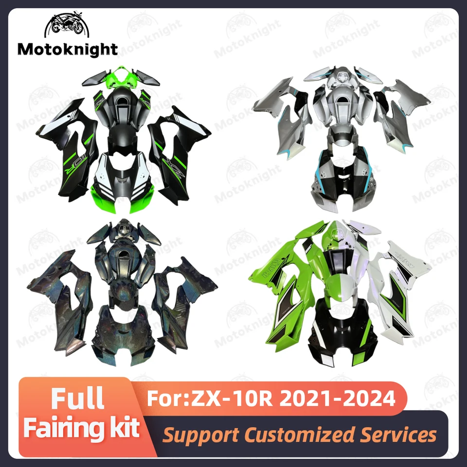 Vhodné pre Kawasaki ZX-10R ZX10R 2021-2024 2023 FAILING KIT PLNE SET MOTORY CHARMING MAILOVANÉ KODELOVANIE NOVÉ ABS PLASTY 4GIFTS