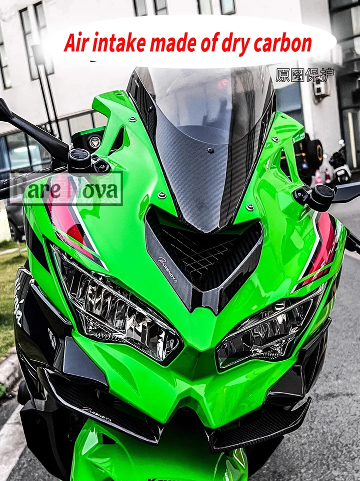 Vhodné pre Kawasaki ZX-25R ZX-4R ZX-4RR modifikované uhlíkové vlákno suchý uhlíkový vzduchový prívod pečiatk