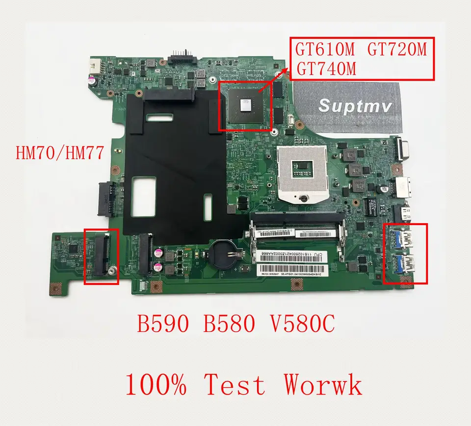 Vhodné pre Lenovo IdeaPad B590 B580 V580C Zápisník základnej dosky DDR3 11273-1 HM70 HM77 GT610M GT720M GT740M 100% Testovacie práce