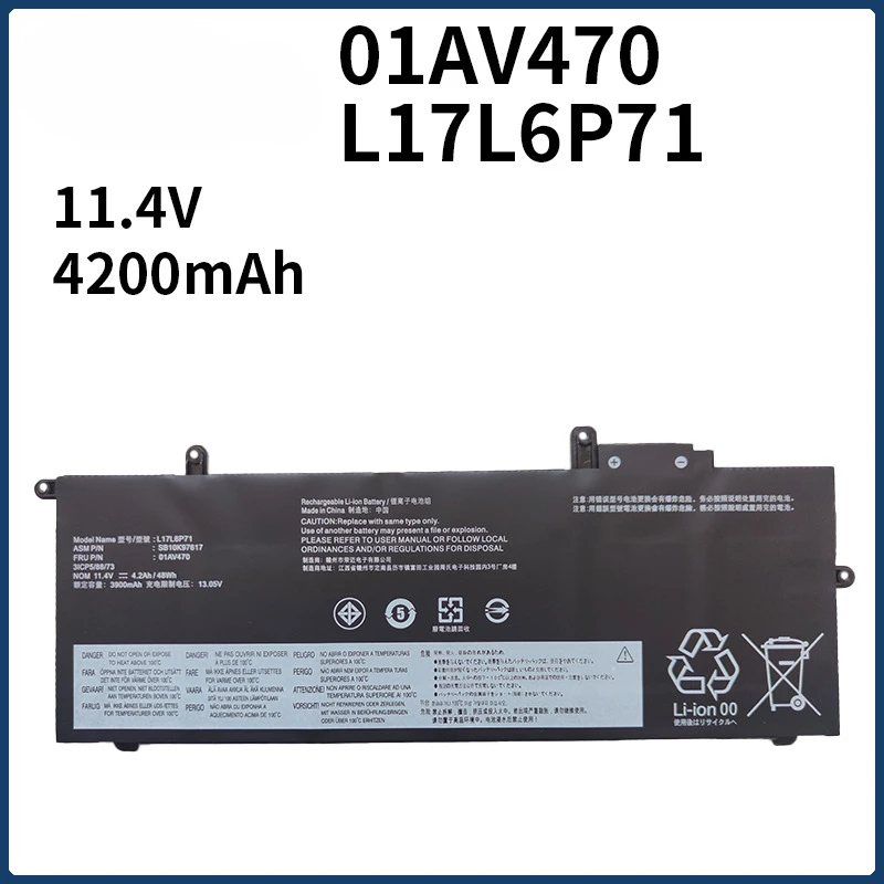 Vhodné pre Lenovo L17L6P71 01AV470 ThinkPad X280 L17C6P71 NAPLATÍ BATÉRIA 11.4V 4200MAH ČASŤ A PRÍSLUŠENSTVO NA PRÍSLUŠENIE