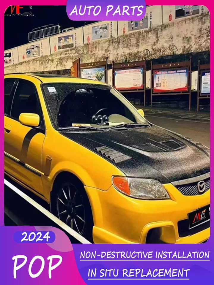 Vhodné pre Mazda 323 Modifikované veľké okolie, 323 poslancov bočnej sukne nárazníka, pery, zadné chvostové krídlo,