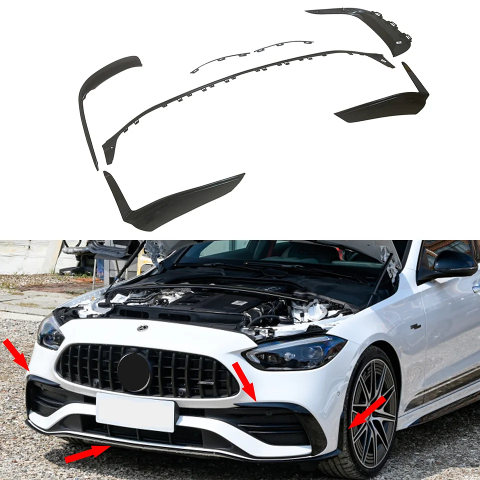 Vhodné pre Mercedes Benz C-Class W206 S206 C200 C260 C43 AMG 2022+Modifikácia uhla vetra predného pier