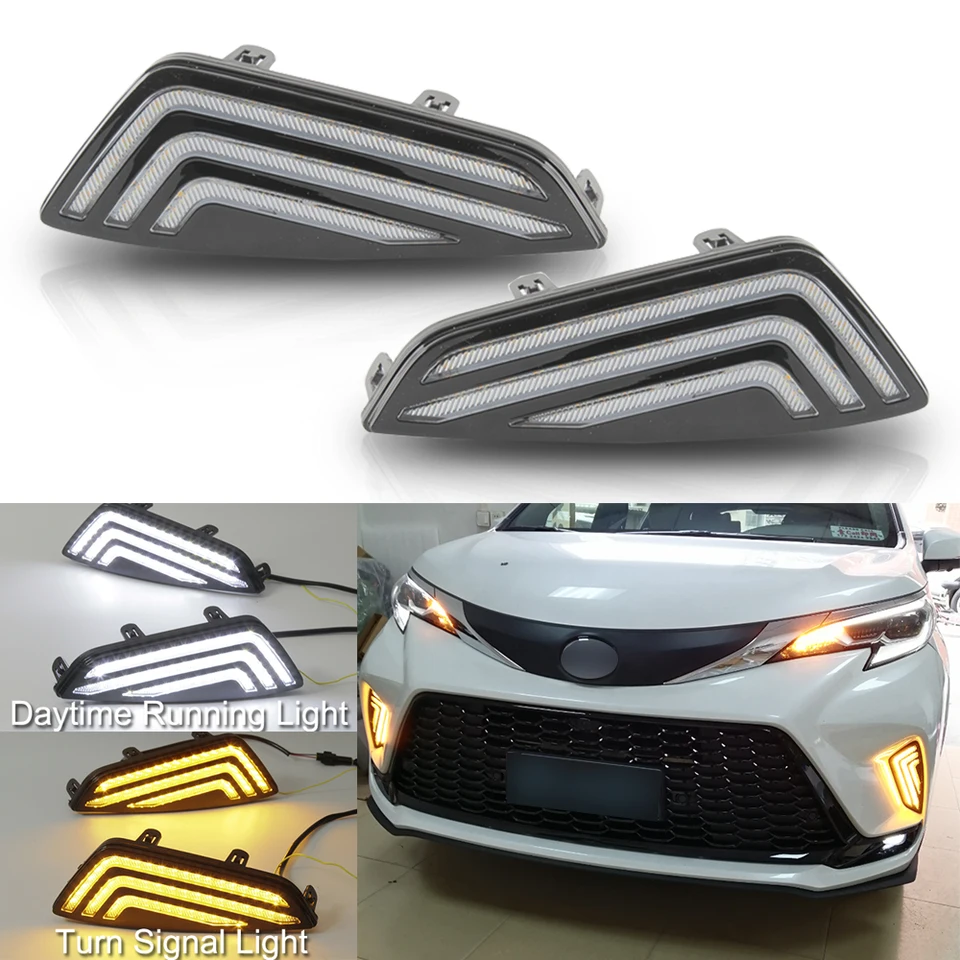 Vhodné pre Toyota Sienna XSE 2021-2024 LED denné svetlá DRL Turn Signal