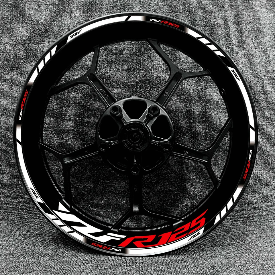 Vhodné pre Yamaha YZF R125 Full Set s 17 palcovými rámovými kolesami, nálepkami, dekoratívnymi reflexnými panelmi, nálepkami loga, vysokokvalitný