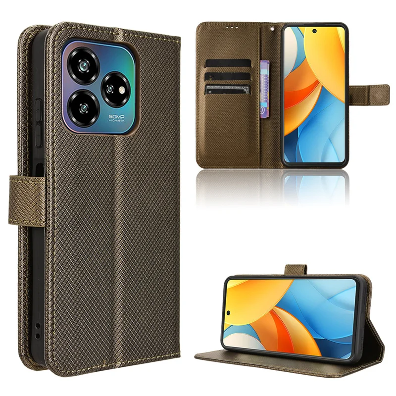 Vhodné pre ZTE Blade V60 Vita Diamond Wallet Magnetizmus Luxusná koža pre ZTE Axon 60 Lite Tacks Tacks puzdro