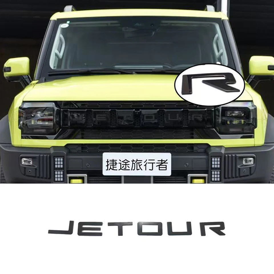 Vhodný Chery Jetour Traveler T2 auto predné logo písmen o nálepke z nehrdzavejúcej ocele dekorácie