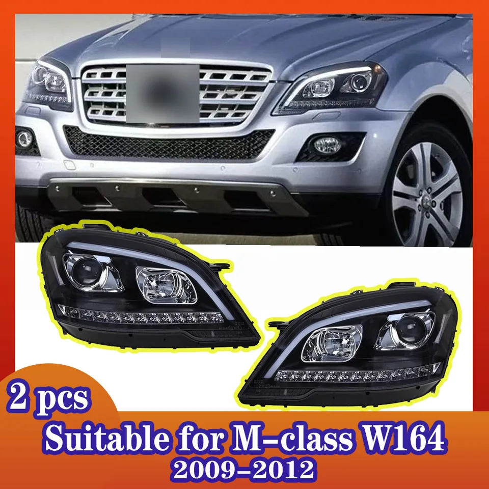 Vhodný pre 09-12 Mercedes-Benz W164 Zostava svetlometov ML350 500 upravený denný signál prietoku LED diódy